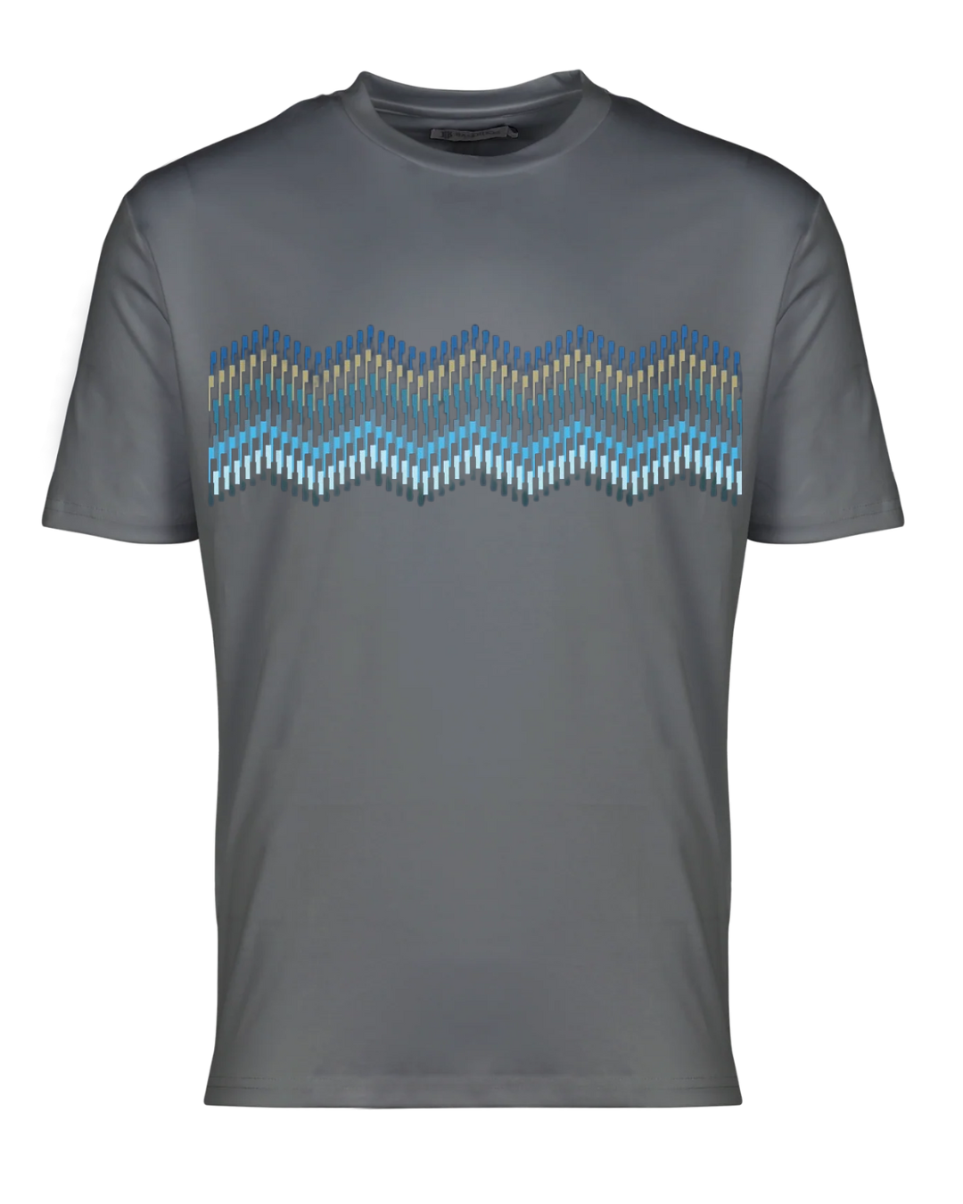 Moda Bandidos Blue Line Chest Zig T-Shirt - Grey